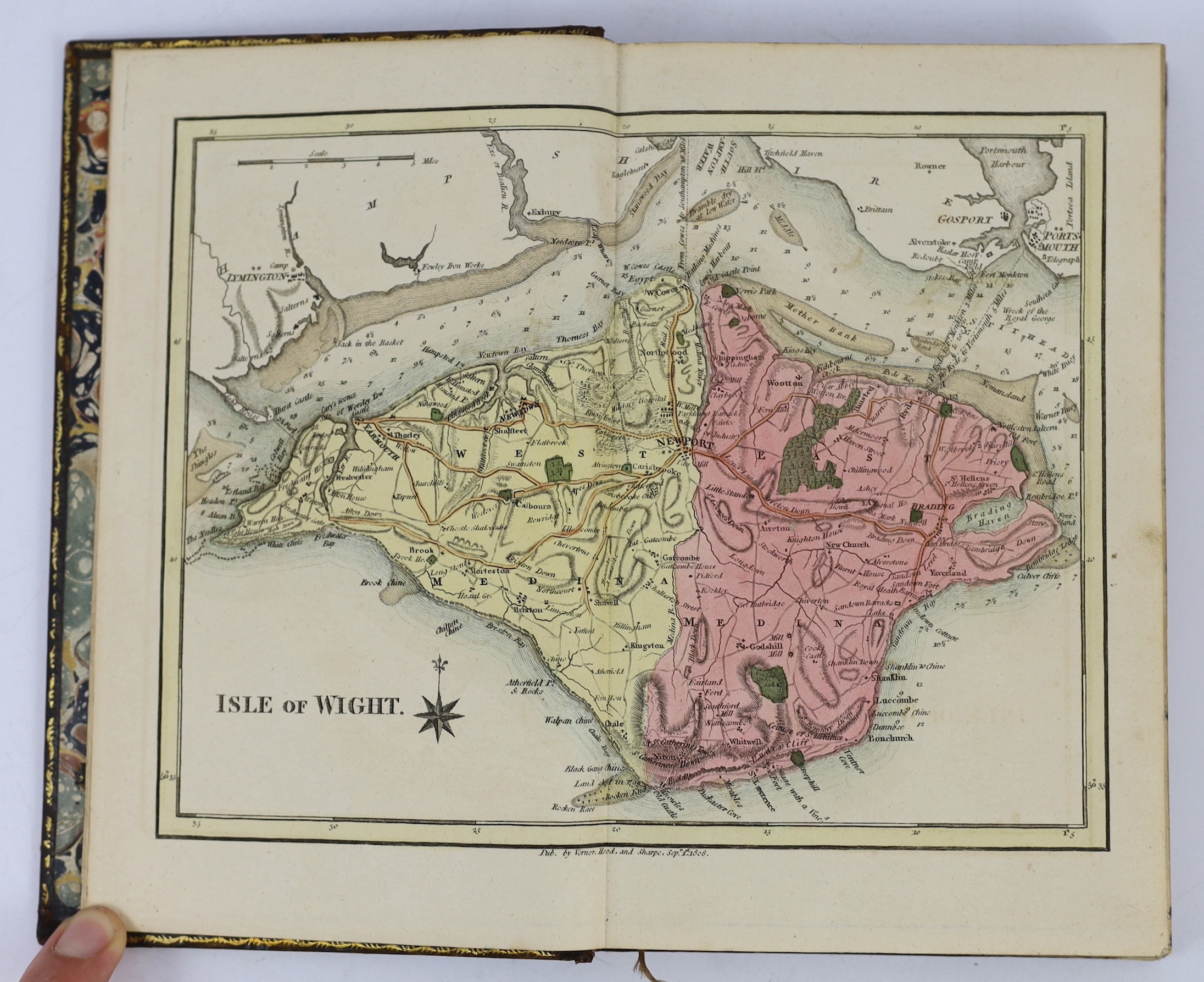 ISLE OF WIGHT: Cooke, William - A New Picture of the Isle of Wight ... an introductory account of the Island and a voyage round its coast. 2nd edition, with improvements. d-page coloured map and 36 plates